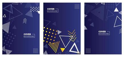 Placard templates set with abstract shapes. 80s memphis geometric style flat and line design elements. Retro art for a4 covers. banners. flyers and posters. Eps10 vector illustrations