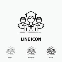 Team. Business. teamwork. group. meeting Icon in Thin. Regular and Bold Line Style. Vector illustration