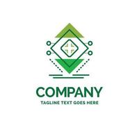Computing. data. infrastructure. science. structure Flat Business Logo template. Creative Green Brand Name Design. vector