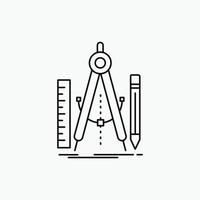 Build. design. geometry. math. tool Line Icon. Vector isolated illustration