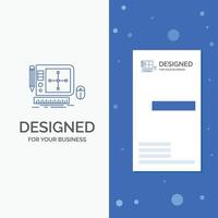 Business Logo for design. Graphic. Tool. Software. web Designing. Vertical Blue Business .Visiting Card template vector