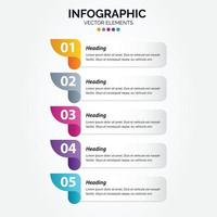 diseño de línea delgada de infografía vertical vectorial con iconos y 5 opciones o pasos. infografía vertical para el concepto de negocio. se puede utilizar para banner de presentaciones. diseño de flujo de trabajo vector