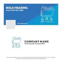 Blue Business Logo Template for backup. data. files. folder. network. Facebook Timeline Banner Design. vector web banner background illustration