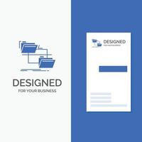 Business Logo for folder. file. management. move. copy. Vertical Blue Business .Visiting Card template. vector