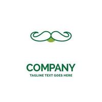 moustache. Hipster. movember. male. men Flat Business Logo template. Creative Green Brand Name Design. vector