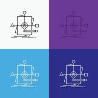 Algorithm. business. foretelling. pattern. plan Icon Over Various Background. Line style design. designed for web and app. Eps 10 vector illustration