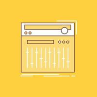 Control. controller. midi. studio. sound Flat Line Filled Icon. Beautiful Logo button over yellow background for UI and UX. website or mobile application vector