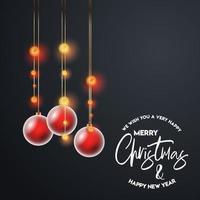 Christmas card design with elegant design and dark background vector