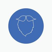 moustache. Hipster. movember. beared. men White Line Icon in Circle background. vector icon illustration