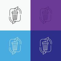 waste. disposal. garbage. management. recycle Icon Over Various Background. Line style design. designed for web and app. Eps 10 vector illustration