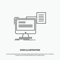 reanudar. almacenamiento. impresión. CV. icono de documento. símbolo gris vectorial de línea para ui y ux. sitio web o aplicación móvil vector