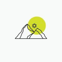 hill. landscape. nature. mountain. scene Line Icon vector