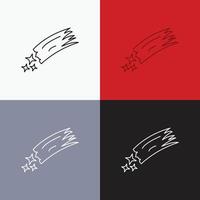 Asteroid. astronomy. meteor. space. comet Icon Over Various Background. Line style design. designed for web and app. Eps 10 vector illustration