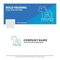 Blue Business Logo Template for Cybercrime. horse. internet. trojan. virus. Facebook Timeline Banner Design. vector web banner background illustration