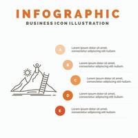 Success. personal. development. Leader. career Infographics Template for Website and Presentation. Line Gray icon with Orange infographic style vector illustration