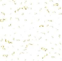 Golden Confetti And Streamer Ribbon Falling On Transparent Background. Vector