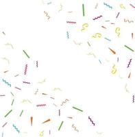 Colorful Confetti. Vector Festive Illustration of Falling Shiny Confetti Isolated on Transparent White Background. Holiday Decorative Tinsel Element for Design