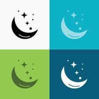 Moon. Night. star. weather. space Icon Over Various Background. glyph style design. designed for web and app. Eps 10 vector illustration