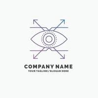 Business. eye. look. vision Purple Business Logo Template. Place for Tagline vector