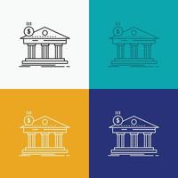 Architecture. bank. banking. building. federal Icon Over Various Background. Line style design. designed for web and app. Eps 10 vector illustration