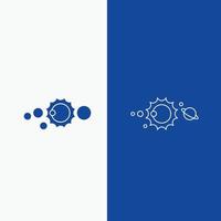 solar. system. universe. solar system. astronomy Line and Glyph web Button in Blue color Vertical Banner for UI and UX. website or mobile application vector