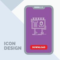 advertisement. advertising. billboard. poster. board Line Icon in Mobile for Download Page vector