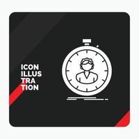 Red and Black Creative presentation Background for fast. speed. stopwatch. timer. girl Glyph Icon vector