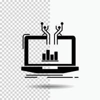 Analysis. analytical. management. online. platform Glyph Icon on Transparent Background. Black Icon vector