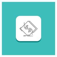 Round Button for Board. chip. circuit. network. electronic Line icon Turquoise Background vector