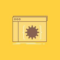 API. aplicación codificación. desarrollador. icono lleno de línea plana de software. hermoso botón de logotipo sobre fondo amarillo para ui y ux. sitio web o aplicación móvil vector