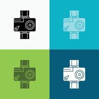 camera. action. digital. video. photo Icon Over Various Background. glyph style design. designed for web and app. Eps 10 vector illustration