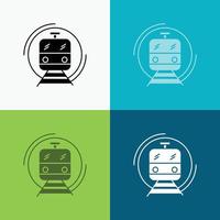 metro. train. smart. public. transport Icon Over Various Background. glyph style design. designed for web and app. Eps 10 vector illustration