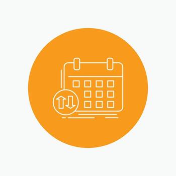 schedule. classes. timetable. appointment. event White Line Icon in Circle background. vector icon illustration
