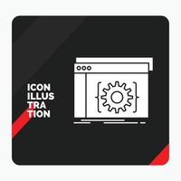 fondo de presentación creativa rojo y negro para api. aplicación codificación. desarrollador. icono de glifo de software vector