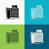 fax. message. telephone. telefax. communication Icon Over Various Background. glyph style design. designed for web and app. Eps 10 vector illustration