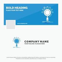 Blue Business Logo Template for seo. search. optimization. process. setting. Facebook Timeline Banner Design. vector web banner background illustration