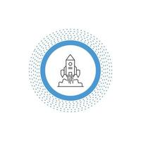 Rocket. spaceship. startup. launch. Game Line Icon. Vector isolated illustration
