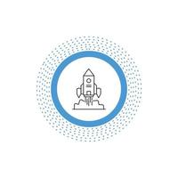 Rocket. spaceship. startup. launch. Game Line Icon. Vector isolated illustration