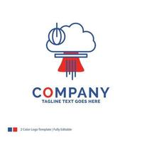 Company Name Logo Design For Bomb. explosion. nuclear. special. war. Blue and red Brand Name Design with place for Tagline. Abstract Creative Logo template for Small and Large Business. vector