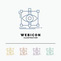 design. draft. sketch. sketching. visual 5 Color Line Web Icon Template isolated on white. Vector illustration