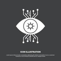 Infrastructure. monitoring. surveillance. vision. eye Icon. glyph vector symbol for UI and UX. website or mobile application