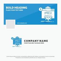 Blue Business Logo Template for seo. progress. globe. technology. website. Facebook Timeline Banner Design. vector web banner background illustration