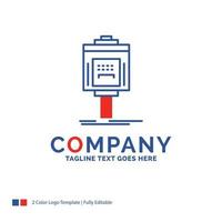 Company Name Logo Design For valet. parking. service. hotel. valley. Blue and red Brand Name Design with place for Tagline. Abstract Creative Logo template for Small and Large Business. vector