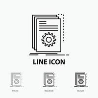 App. build. developer. program. script Icon in Thin. Regular and Bold Line Style. Vector illustration