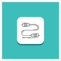 Round Button for Buzz. communication. interaction. marketing. wire Line icon Turquoise Background vector