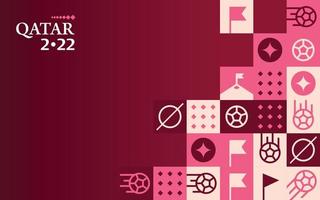Football Doha Qatar 2022 Creative Geometric Background Template. Soccer Web Banner Background vector