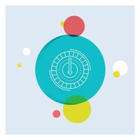 Consumption. cost. expense. lower. reduce White Line Icon colorful Circle Background vector