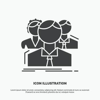 group. multiplayer. people. team. online Icon. glyph vector gray symbol for UI and UX. website or mobile application