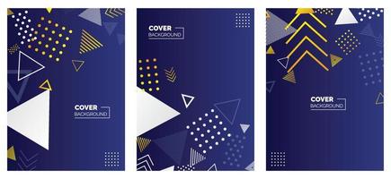 Placard templates set with abstract shapes. 80s memphis geometric style flat and line design elements. Retro art for a4 covers. banners. flyers and posters. Eps10 vector illustrations