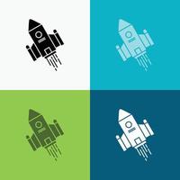 space craft. shuttle. space. rocket. launch Icon Over Various Background. glyph style design. designed for web and app. Eps 10 vector illustration